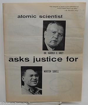 Bild des Verkufers fr Atomic scientist Dr. Harold C. Urey asks justice for Morton Sobell. [cover title] Text of an address by Dr. Harold C. Urey, atomic scientist and Nobel Prize winner, at a testimonial dinner given in his honor by the Chicago Sobell Committee on Feb. 12, 1955, Hotel Hamilton, Chicago, IL zum Verkauf von Bolerium Books Inc.