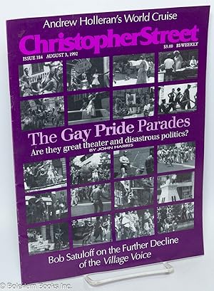 Imagen del vendedor de Christopher Street: vol. 14, #28, [states #24] Aug. 3, 1992, whole #184: Gay Pride Parades a la venta por Bolerium Books Inc.