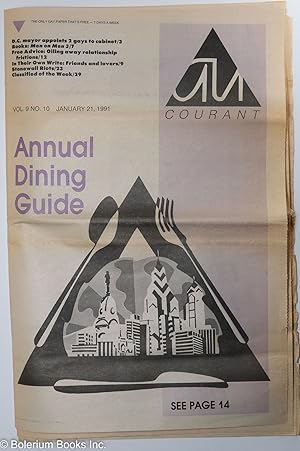 Imagen del vendedor de Au Courant: Philadelphia's largest gay weekly vol. 9, #10, Jan. 21, 1991: Annual Dining Guide a la venta por Bolerium Books Inc.