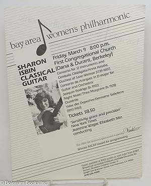 Seller image for Bay Area Women's Philharmonic: Sharon Isbin Classical Guitar [handbill] Friday, March 9, First Congregational Church for sale by Bolerium Books Inc.