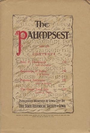 Imagen del vendedor de The Palimpsest - Volume 21 Number 5 - May 1940 a la venta por The Haunted Bookshop, LLC