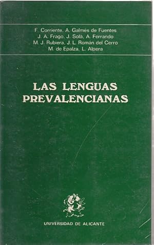 Imagen del vendedor de LAS LENGUAS PREVALENCIANAS a la venta por Librera Vobiscum