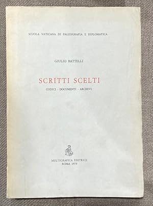 Immagine del venditore per SCRITTI SCELTI. Codici, Documenti, Archivi venduto da Fbula Libros (Librera Jimnez-Bravo)