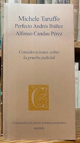 Imagen del vendedor de CONSIDERACIONES SOBRE LA PRUEBA JUDICIAL a la venta por Fbula Libros (Librera Jimnez-Bravo)