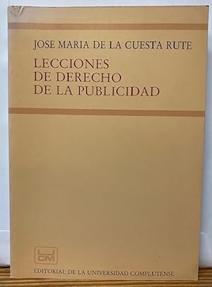 Imagen del vendedor de LECCIONES DE DERECHO DE LA PUBLICIDAD a la venta por Fbula Libros (Librera Jimnez-Bravo)