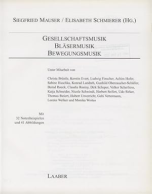 Imagen del vendedor de Handbuch der musikalischen Gattungen Gesellschaftsmusik Blsermusik Bewegungsmusik Band 17,1 a la venta por avelibro OHG