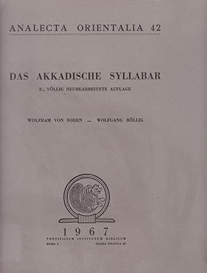 Imagen del vendedor de Das akkadische Syllabar / Wolfram von Soden ; Wolfgang Rllig; Analecta orientalia ; 42 a la venta por Licus Media