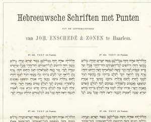 Seller image for Hebreeuwsche Schriften uit de lettergieterij van Joh. Ensched & Zonen te Haarlem. for sale by Fokas Holthuis