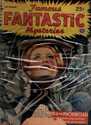 Image du vendeur pour FAMOUS FANTASTIC MYSTERIES SEPTEMBER 1945. Phra the Phoenician by Edwin Lester Arnold. Heaven Only Knows by Joe Archibald. Cover art by Lawrence. COLLECTIBLE PULP MAGAZINE. mis en vente par Once Read Books