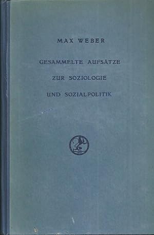 Image du vendeur pour Gesammelte Aufstze zur Soziologie und Sozialpolitik. mis en vente par Antiquariat Axel Kurta