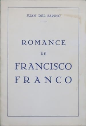 Imagen del vendedor de Romance de Francisco Franco a la venta por Librera Alonso Quijano