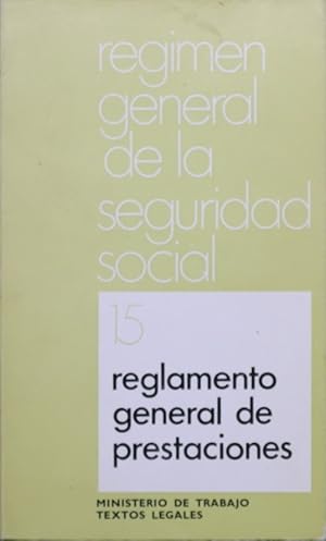 Bild des Verkufers fr Reglamento general de prestaciones [Decreto 3158/1966, de 23 de diciembre] zum Verkauf von Librera Alonso Quijano