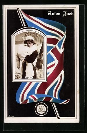 Seller image for Ansichtskarte Schauspielerin Phyllis Dare, im Pelzmantel mit Union Jack for sale by Bartko-Reher