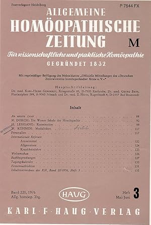 Allgemeine Homöopathische Zeitung. Für wissenschaftliche und praktische Homöopathie. Band 221/197...