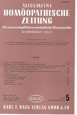 Allgemeine Homöopathische Zeitung. Für wissenschaftliche und praktische Homöopathie. Band 229/198...