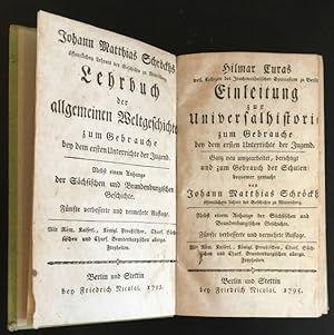 Image du vendeur pour Einleitung zur Universalhistorie zum Gebrauche bey dem ersten Unterrichte der Jugend. Nebst einem Anhang der Schsischen und Brandenburgischen Geschichte. mis en vente par Antiquariat Im Seefeld / Ernst Jetzer