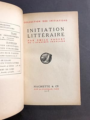 Initiation littéraire.