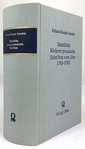 Bild des Verkufers fr Smtliche kleinere prosaische Schriften vom Jahr 1763 - 1783. 3 Bnde in 1 Band. (= Nachdruck der Ausgaben Winterthur 1784 und 1785). zum Verkauf von Antiquariat Heiner Henke