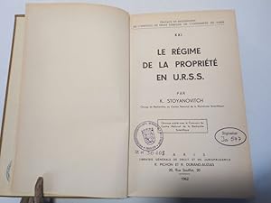 Imagen del vendedor de Le rgime de la proprit en U.R.S.S. (= Travaux et recherches de l'institut de droit compare de l'universite de Paris, XXI) a la venta por Antiquariat Bookfarm