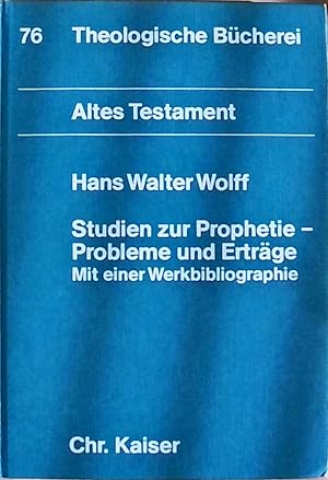 Bild des Verkufers fr Studien zur Prophetie Probleme und Ertrge zum Verkauf von Berliner Bchertisch eG