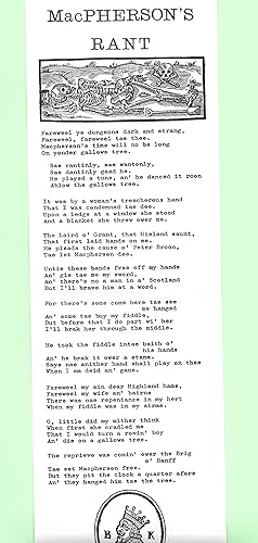 Seller image for MacPherson's Rant for sale by The Bookshop at Beech Cottage