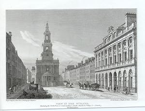VIEW IN THE STRAND,INCLUDING THE NORTH FRONT OF THE OF SOMERSET HOUSE AND THE CHURCH OF ST MARY L...