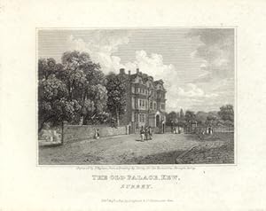THE OLD PALACE IN KEW SURREY ENGLAND,1819 Steel Engraving - Vignette Antique Print