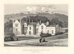 DILLINGTON HOUSE IN SOMERSETSHIRE,1829 Steel Engraving - Antique Print