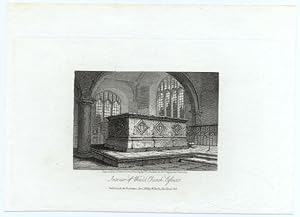 INTERIOR OF WEALD CHURCH IN ESSEX ENGLAND,1818 Steel Engraving - Antique Vintage Print