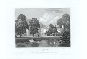 HILL PARK Estate near Westerham in Kent,1829 Steel Engraving - Antique Print
