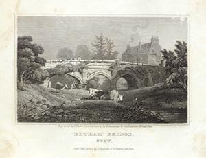 VIEW OF ELTHAM BRIDGE IIN KENT ENGLAND,1820 Steel Engraving - Antique vignette Print