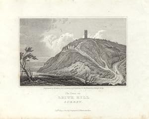 THE TOWER ON LEITH HILL IN SURREY ENGLAND,1820 Steel Engraving - Vignette Antique Print