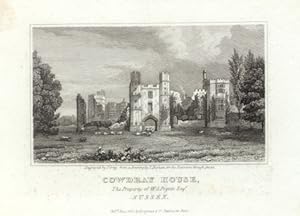 COWDRAY HOUSE IN SUSSEX,The seat of W.S. Poyntz,1822 Steel Engraving - Antique Vignette Print