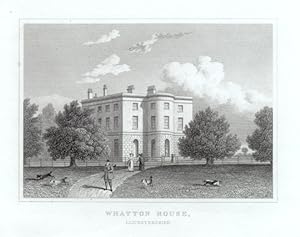 WHATTON HOUSE IN LEICESTERSHIRE,1829 Steel Engraving - Antique Print