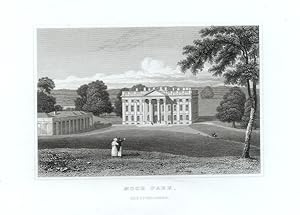 VIEW OF MOOR PARK HOUSE IN HERTFORDSHIRE ENGLAND,1829 Steel Engraving - Antique Print
