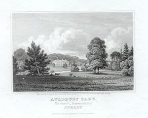 AULDBURY PARK HOUSE IN SURREY ENGLAND,The seat of Drummond,1820 Steel Engraving - Antique Vintage...