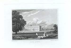 FAIR LAWN HOUSE,the seat of Mr Yates,1829 Steel Engraving - Antique Print