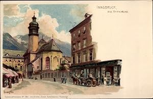 Seller image for Künstler Litho Compton, Innsbruck in Tirol, Die Hofkirche for sale by akpool GmbH