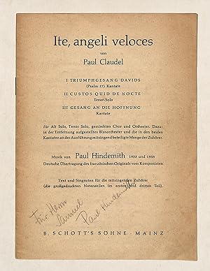 Ite, angeli veloces von Paul Claudel I. Triumphgesang Davids [.] II. Custos quid de nocte [.] III...