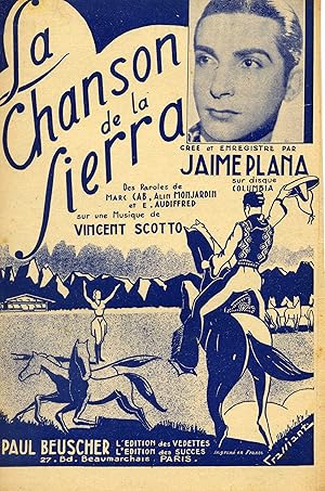 Partition de "la Chanson de la Sierra", chanson créée par Jaime Plana