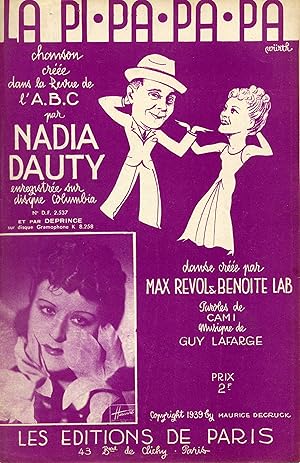 Partition de "La Pi-Pa-Pa-Pa", chanson créée par Nadia Dauty dans la revue de l'ABC