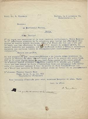 Seller image for A signed letter by Einstein, 1919, with scientific content for sale by Adam Andrusier Autographs ABA PADA