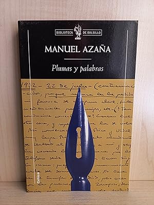 Bild des Verkufers fr Plumas y palabras. Manuel Azaa. Editorial Crtica, coleccin Biblioteca de bolsillo 85 zum Verkauf von Bibliomania