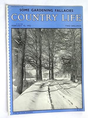 Image du vendeur pour Country Life Magazine. 1952, February 15th. No 2874. GIBSIDE County Durham, Property of the Earl of Strathmore Pt 2, Portrait of HM The Queen Elizabeth II., Sporting Scarf Pins, Skellig Monastery, Scolt Head Island Gulls, mis en vente par Tony Hutchinson
