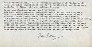 Brief mit eigenh. Unterschrift "Dein Ferry". Bacharnsdorf 16.8.1971. 4 S. 4°.