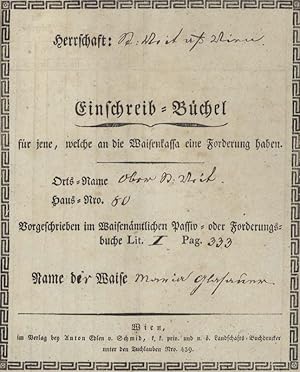 Seller image for Waisenbchl fr Maria Glasauer. for sale by Georg Fritsch Antiquariat