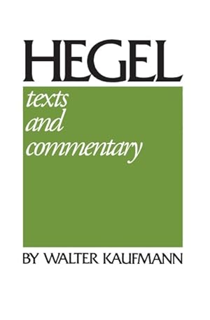 Seller image for Hegel : Texts and Commentary for sale by GreatBookPrices