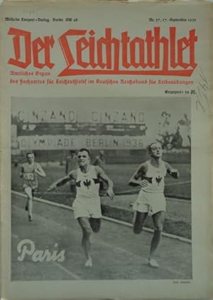 Seller image for Der Leichtathlet - Amtliches Organ des Fachamtes fr Leichtathletik im Deutschen Reichsbund fr Leibesbungen. Nr. 37, 17. September 1935. for sale by Antiquariat Ursula Hartmann