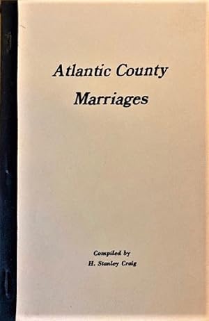 Seller image for Atlantic County New Jersey Marriage Records for sale by Alplaus Books