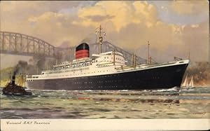 Bild des Verkufers fr Knstler Ansichtskarte / Postkarte Dampfer RMS Saxonia, Cunard Line zum Verkauf von akpool GmbH